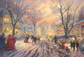 ビクトリア朝のクリスマスキャロル トーマス・キンケード Oil Paintings